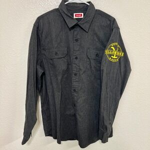 Wrangler Yellowstone Dutton Ranch Long Sleeve Button Up Shirt Gray Large 0489‎